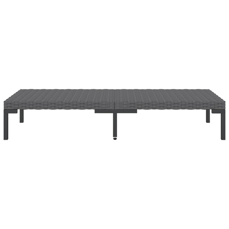 vidaXL Patio Lounge Set Outdoor Sectional Corner Sofa Poly Rattan Dark Grey - 27.6 x 27.6 x 24