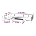 vidaXL Patio Lounge Set Outdoor Sectional Corner Sofa Poly Rattan Dark Grey - 27.6 x 27.6 x 24