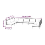 vidaXL Patio Lounge Set Outdoor Sectional Corner Sofa Poly Rattan Dark Grey - 27.6 x 27.6 x 24