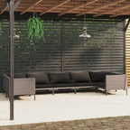 vidaXL Patio Lounge Set Outdoor Sectional Corner Sofa Poly Rattan Dark Grey - 27.6 x 27.6 x 24