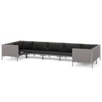 vidaXL Patio Lounge Set Outdoor Sectional Corner Sofa Poly Rattan Dark Grey - 27.6 x 27.6 x 24
