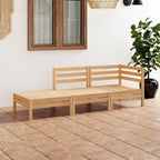 vidaXL Patio Furniture Set 3 Piece Outdoor Sectional Sofa Set Solid Wood Pine