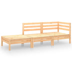 vidaXL Patio Furniture Set 3 Piece Outdoor Sectional Sofa Set Solid Wood Pine