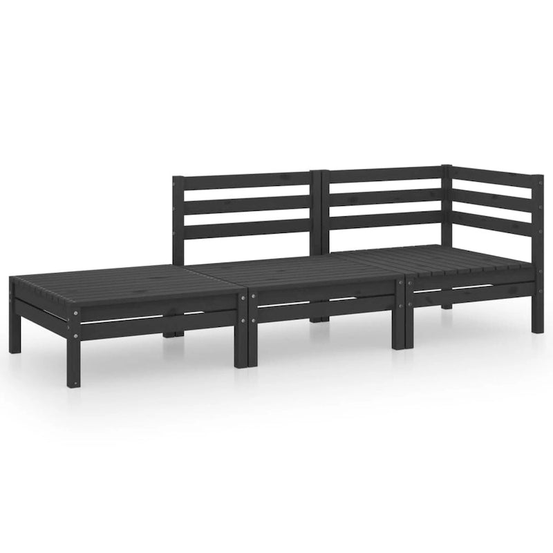 vidaXL Patio Furniture Set 3 Piece Outdoor Sectional Sofa Set Solid Wood Pine