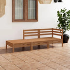 vidaXL Patio Furniture Set 3 Piece Outdoor Sectional Sofa Set Solid Wood Pine