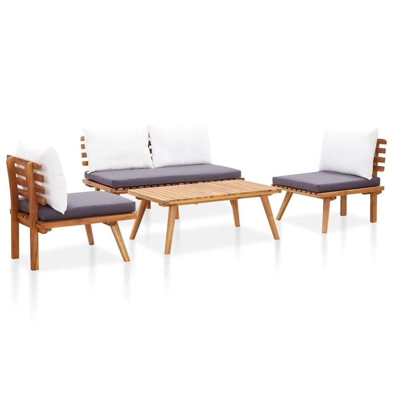 vidaXL Patio Lounge Set Outdoor Sectional Sofa Set Table Solid Wood Acacia - 23.6 x 25.6 x 25.6
