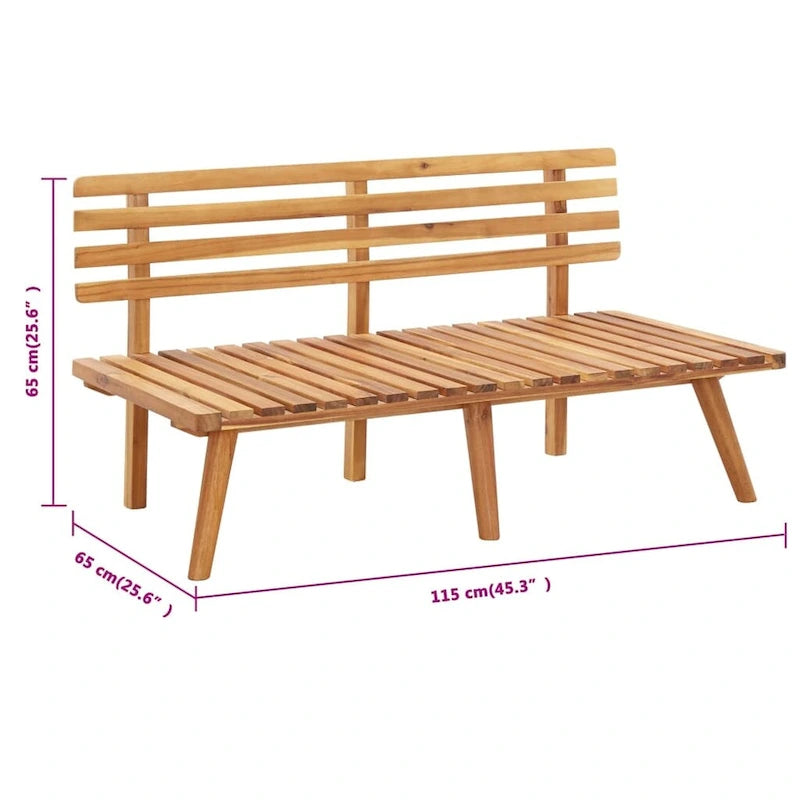 vidaXL Patio Lounge Set Outdoor Sectional Sofa Set Table Solid Wood Acacia - 23.6 x 25.6 x 25.6