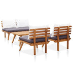 vidaXL Patio Lounge Set Outdoor Sectional Sofa Set Table Solid Wood Acacia - 23.6 x 25.6 x 25.6