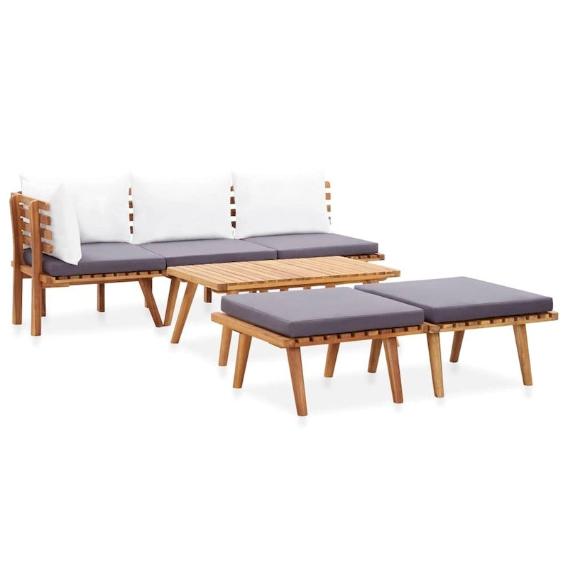 vidaXL Patio Lounge Set Outdoor Sectional Sofa Set Table Solid Wood Acacia - 23.6 x 25.6 x 25.6