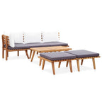 vidaXL Patio Lounge Set Outdoor Sectional Sofa Set Table Solid Wood Acacia - 23.6 x 25.6 x 25.6