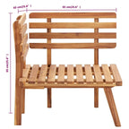 vidaXL Patio Lounge Set Outdoor Sectional Sofa Set Table Solid Wood Acacia - 23.6 x 25.6 x 25.6