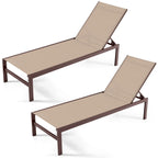 Costway 2 PCS 6-Position Lounge Chair Chaise Aluminium Adjust Recliner - See Details