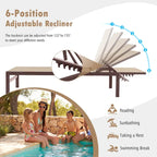 Costway 2 PCS 6-Position Lounge Chair Chaise Aluminium Adjust Recliner - See Details