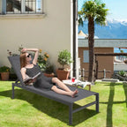 Costway 2 PCS 6-Position Lounge Chair Chaise Aluminium Adjust Recliner - See Details