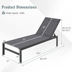 Costway 2 PCS 6-Position Lounge Chair Chaise Aluminium Adjust Recliner - See Details