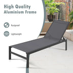 Costway 2 PCS 6-Position Lounge Chair Chaise Aluminium Adjust Recliner - See Details