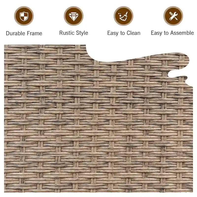 3 Pieces Patio Rattan Furniture Set with Washable Cushion for Yard Porch - 29 x 27 x 28(L x W x H)