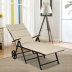 Premium Outdoor Rattan Chaise Lounge Recliner Chair for Relaxation - 56.5~ 73 x 27.5 x 29.5~44 (LX WX H)