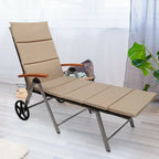 Premium Outdoor Rattan Chaise Lounge Recliner Chair for Relaxation - 56.5~ 73 x 27.5 x 29.5~44 (LX WX H)