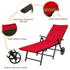 Premium Outdoor Rattan Chaise Lounge Recliner Chair for Relaxation - 56.5~ 73 x 27.5 x 29.5~44 (LX WX H)