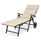 Premium Outdoor Rattan Chaise Lounge Recliner Chair for Relaxation - 56.5~ 73 x 27.5 x 29.5~44 (LX WX H)