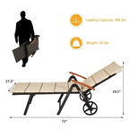 Premium Outdoor Rattan Chaise Lounge Recliner Chair for Relaxation - 56.5~ 73 x 27.5 x 29.5~44 (LX WX H)