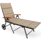 Premium Outdoor Rattan Chaise Lounge Recliner Chair for Relaxation - 56.5~ 73 x 27.5 x 29.5~44 (LX WX H)