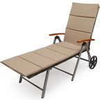 Premium Outdoor Rattan Chaise Lounge Recliner Chair for Relaxation - 56.5~ 73 x 27.5 x 29.5~44 (LX WX H)