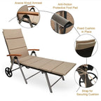Premium Outdoor Rattan Chaise Lounge Recliner Chair for Relaxation - 56.5~ 73 x 27.5 x 29.5~44 (LX WX H)