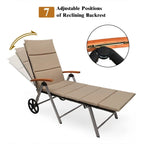 Premium Outdoor Rattan Chaise Lounge Recliner Chair for Relaxation - 56.5~ 73 x 27.5 x 29.5~44 (LX WX H)