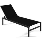 6-Position Chaise Lounge Chairs with Rustproof Aluminium Frame - 60.5-78 x 25 x 39.5-25.5 (L x W x H)