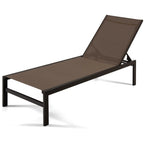 6-Position Chaise Lounge Chairs with Rustproof Aluminium Frame - 60.5-78 x 25 x 39.5-25.5 (L x W x H)