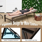 6-Position Chaise Lounge Chairs with Rustproof Aluminium Frame - 60.5-78 x 25 x 39.5-25.5 (L x W x H)