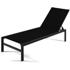 6-Position Chaise Lounge Chairs with Rustproof Aluminium Frame - 60.5-78 x 25 x 39.5-25.5 (L x W x H)