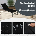 6-Position Chaise Lounge Chairs with Rustproof Aluminium Frame - 60.5-78 x 25 x 39.5-25.5 (L x W x H)