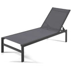 6-Position Chaise Lounge Chairs with Rustproof Aluminium Frame - 60.5-78 x 25 x 39.5-25.5 (L x W x H)