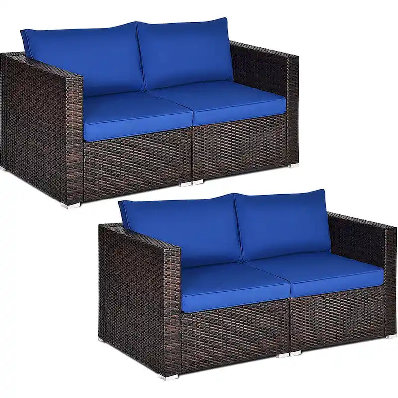 Costway 4PCS Patio Rattan Corner Sofa Sectional Furniture Set - See Details