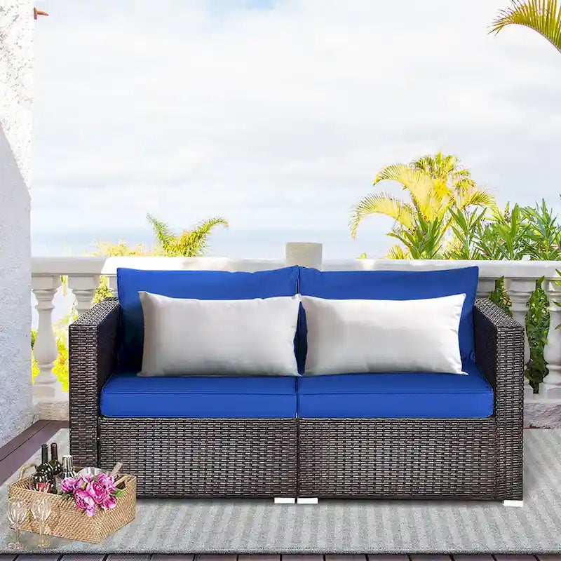 Costway 4PCS Patio Rattan Corner Sofa Sectional Furniture Set - See Details