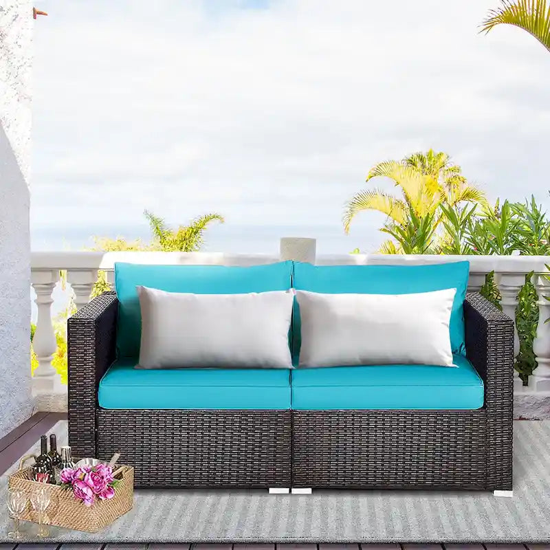 Costway 4PCS Patio Rattan Corner Sofa Sectional Furniture Set - See Details