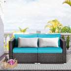 Costway 4PCS Patio Rattan Corner Sofa Sectional Furniture Set - See Details