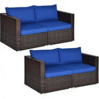 Costway 4PCS Patio Rattan Corner Sofa Sectional Furniture Set - See Details