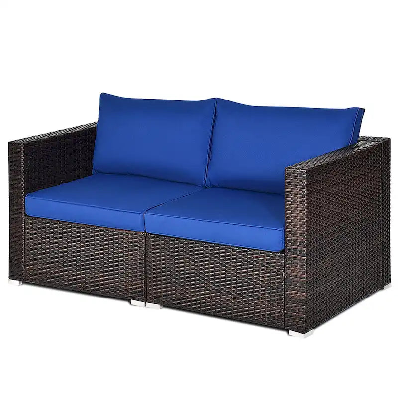 Costway 4PCS Patio Rattan Corner Sofa Sectional Furniture Set - See Details