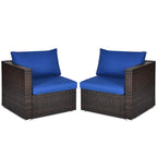 Costway 4PCS Patio Rattan Corner Sofa Sectional Furniture Set - See Details