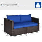 Costway 4PCS Patio Rattan Corner Sofa Sectional Furniture Set - See Details
