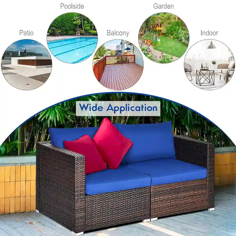 Costway 4PCS Patio Rattan Corner Sofa Sectional Furniture Set - See Details