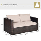 Costway 4PCS Patio Rattan Corner Sofa Sectional Furniture Set - See Details