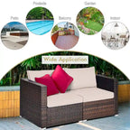 Costway 4PCS Patio Rattan Corner Sofa Sectional Furniture Set - See Details