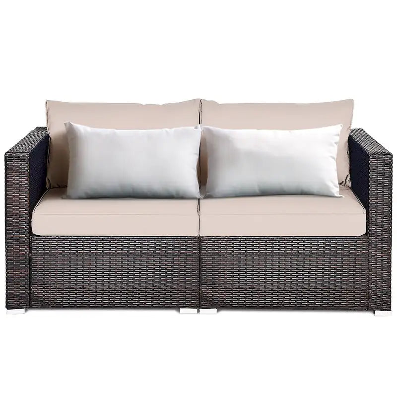 Costway 4PCS Patio Rattan Corner Sofa Sectional Furniture Set - See Details