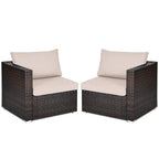 Costway 4PCS Patio Rattan Corner Sofa Sectional Furniture Set - See Details