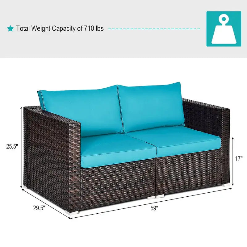 Costway 4PCS Patio Rattan Corner Sofa Sectional Furniture Set - See Details